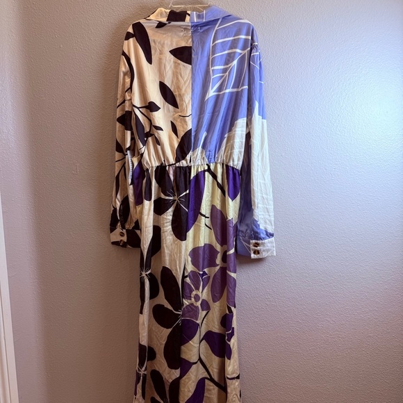 Womens Shirt Dress Floral Size XL Purple Stitchdrop Trinidad Long Modest New - Picture 7 of 7